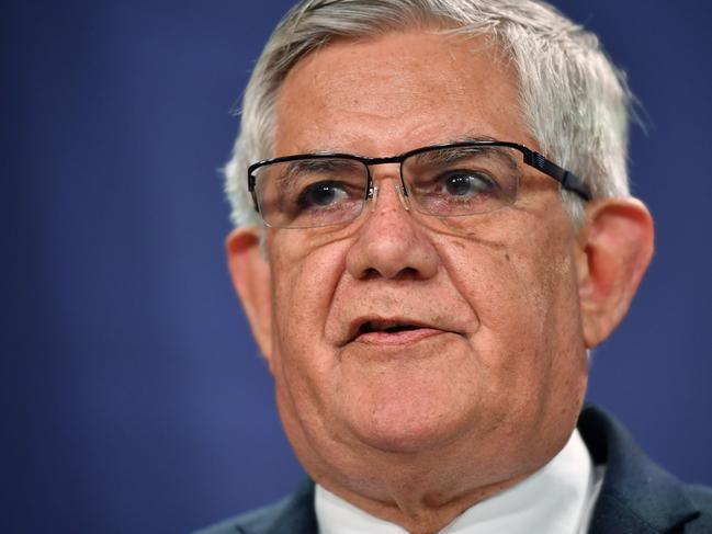 Minister for Aged Care Ken Wyatt speaks to the media in Sydney, Tuesday, October 9, 2018. Scott Morrison says the aged care royal commission will be based in Adelaide, where shocking abuse of residents of the Oakden nursing home first came to light. (AAP Image/Joel Carrett) NO ARCHIVING