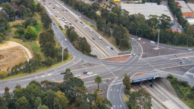 The man was walking around the M5 motorway at Moorebank Ave early on Sunday. Picture: Supplied