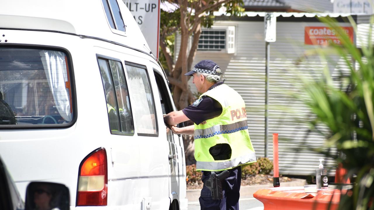 Traffic mayhem about 10.30am along Wharf St, Tweed Heads heading into the Griffith St Coolangatta checkpoint when the border bubble expanded on October 1, 2020. Photo: Jessica Lamb