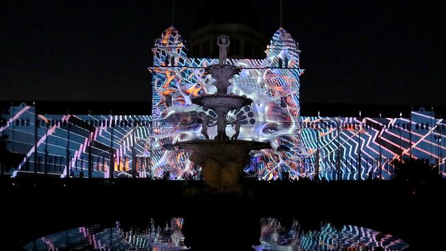 The Royal Exhibition Building in Carlton Gardens, which will again be a focus of White Night 2019. Picture: Kelly Defina, Getty Images