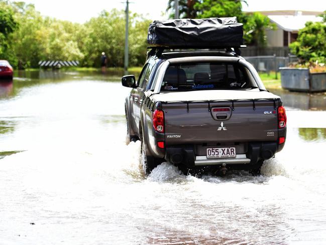 Railway Estate in Townsville flooded after King Tide. End of Brooks St, bordering Ross River.