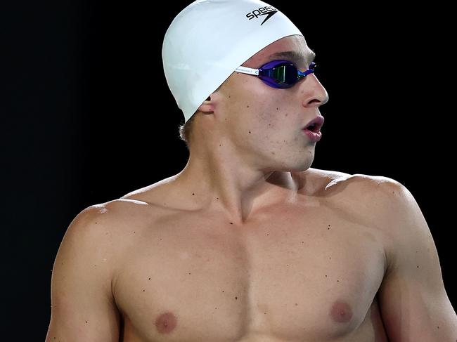 Kai Taylor prepares for his 200 metre Freestyle heat. Picture: Quinn Rooney/Getty Images