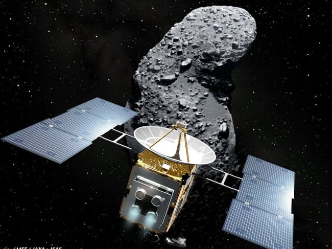 The Japanese space probe Hayabusa, which was launched in 05/2003 on an unprecedented mission to land on asteroid 25143 Itokawa, a 535m-long lump obriting near Mars, and collect samples from the surface. Hayabusa has been making its return journey since 09/2005 and is now about 17 million kilometres away.