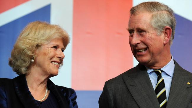 Charles and Camilla attend the Australia Day celebrations at Australia House in 2011. Picture: AFP