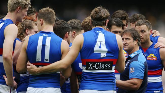 Western Bulldogs coach Luke Beveridge still has forward line issues to address. Picture: Michael Klein.