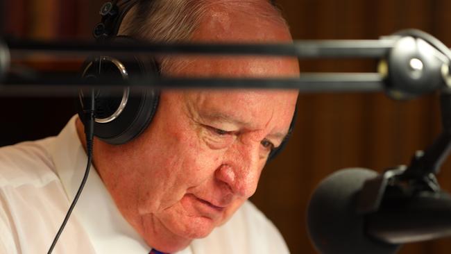 Australian broadcaster Alan Jones announces his retirement from radio at his home in Sydney, Sunday, May 10, 2020. Picture: AAP