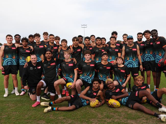 A team photo from the Eddie Betts Foundation academy game day.