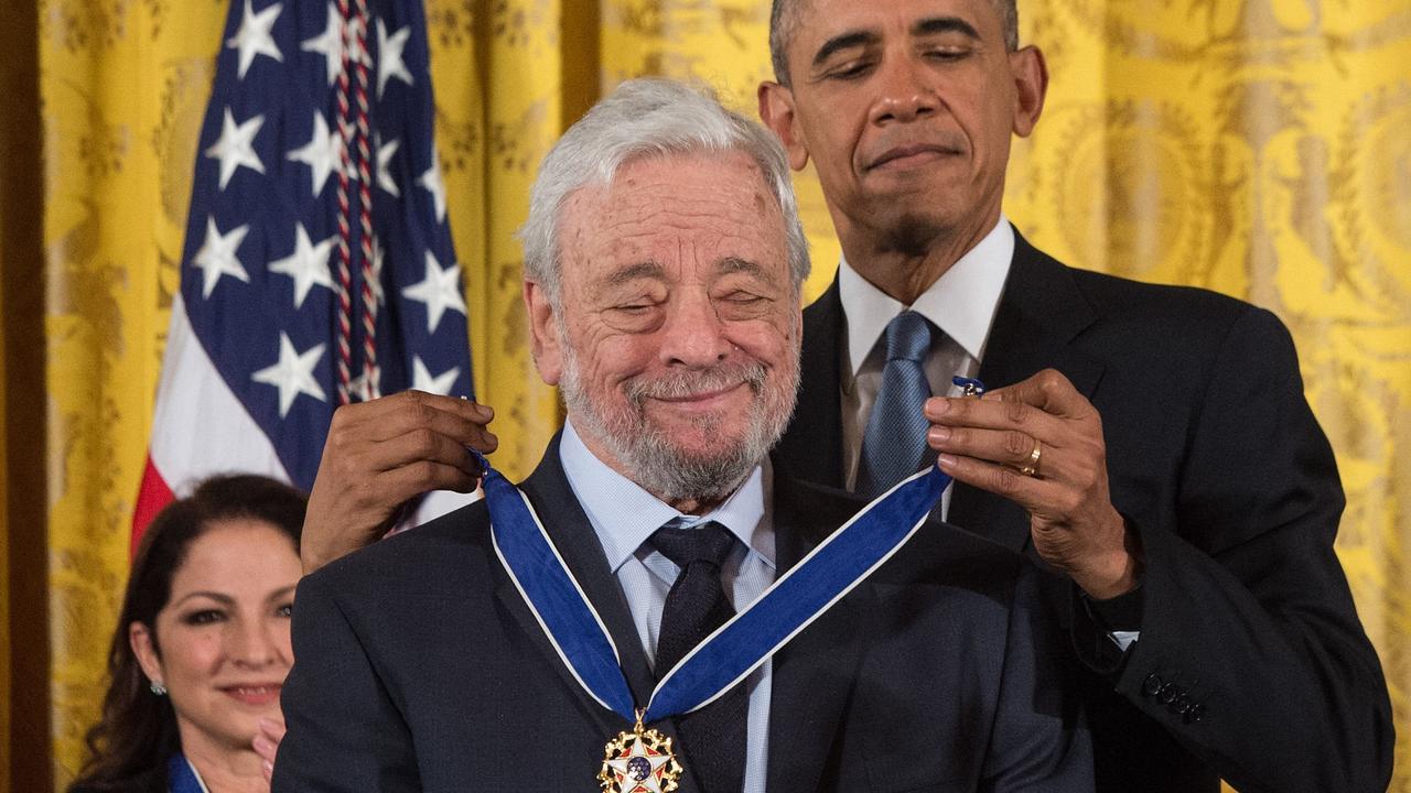 US President Barack Obama presented the Presidential Medal of Freedom to Stephen Sondheim at the White House in 2015. Picture: Nicholas Kamm/AFP