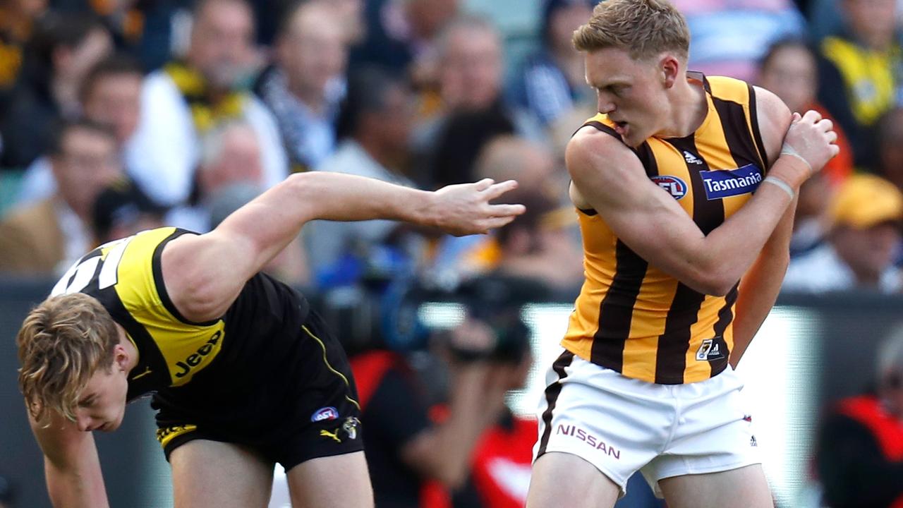 Tom Lynch and James Sicily in action. Picture: AFL Photos