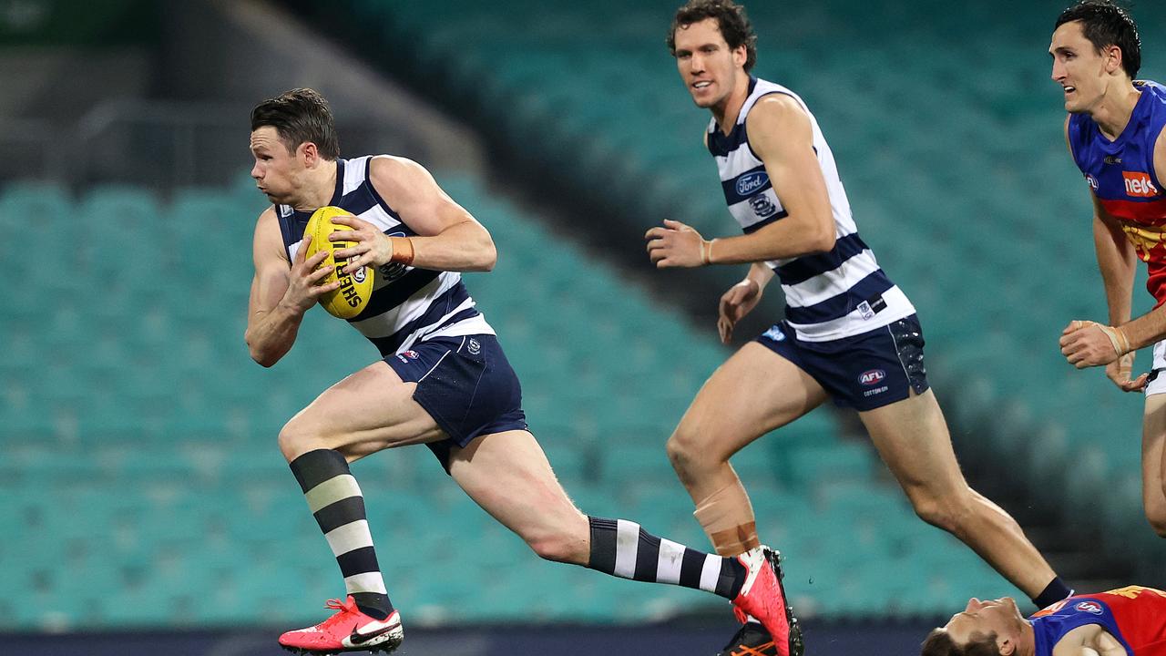 Geelong played home games at the SCG after leaving Victoria. Picture. Phil Hillyard