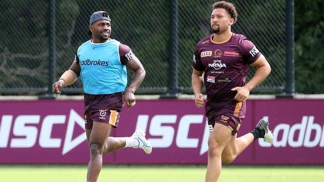 Segeyaro and Gehamat Shibasaki during training. Image: AAP Image/Richard Gosling