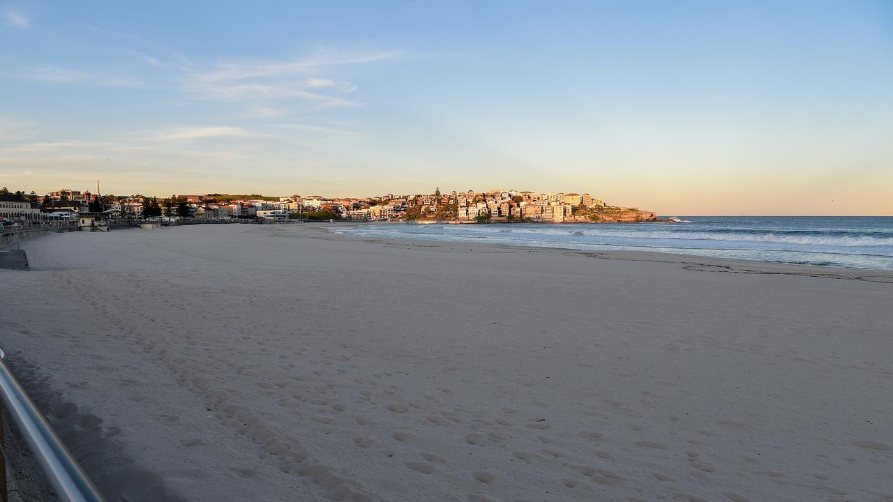 Popular Bondi Beach in Sydney was empty on April 17. Picture: Bianca De Marchi/AAP