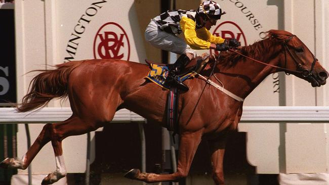 Darren Beadman drives Saintly past the post to take out his second Cup.