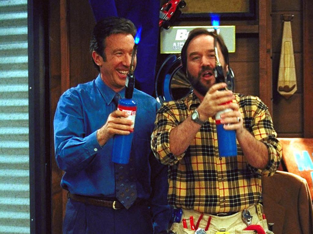 Tim Allen with Richard Karn during Tool Time.