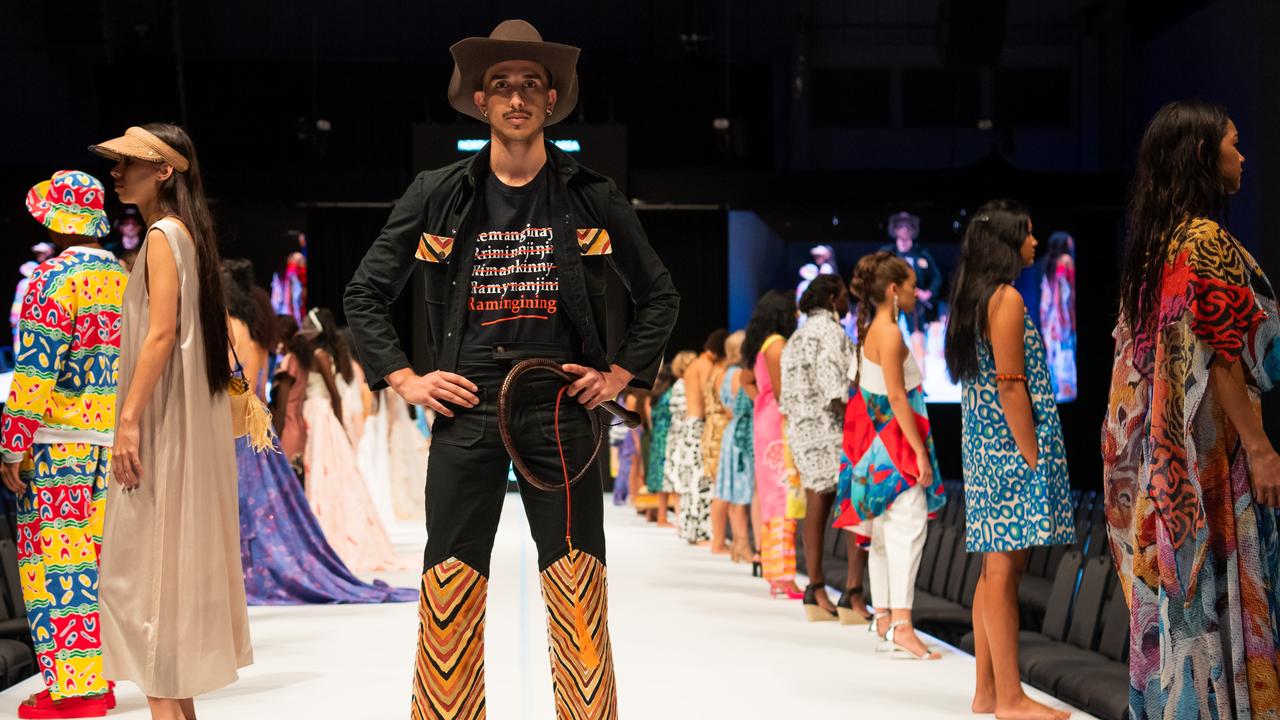 2024 Country to Couture at the Darwin Convention Centre showcases hand-designed First Nations fashion. Picture: Pema Tamang Pakhrin