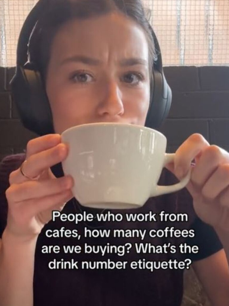 The 22-year-old loves working from cafes. Picture: TikTok/tullyrigoni