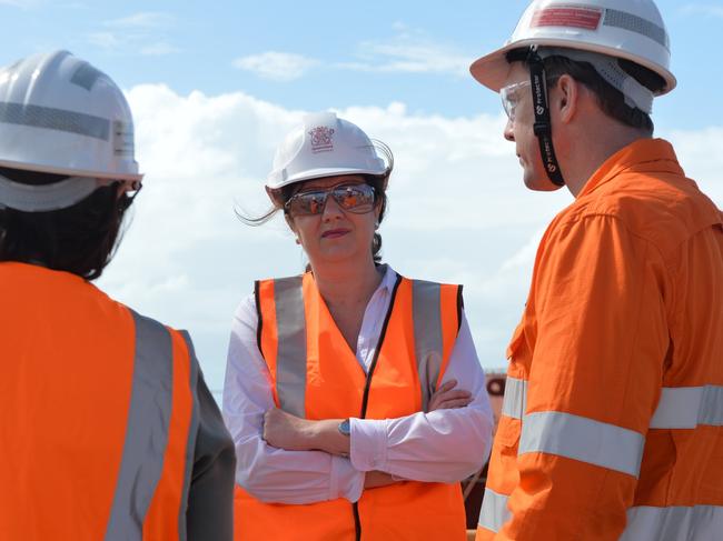 Premier Annastacia Palaszczukat at the Hay Point Coal Terminal on Wednesday, May 22. Photo - Caitlin Charles