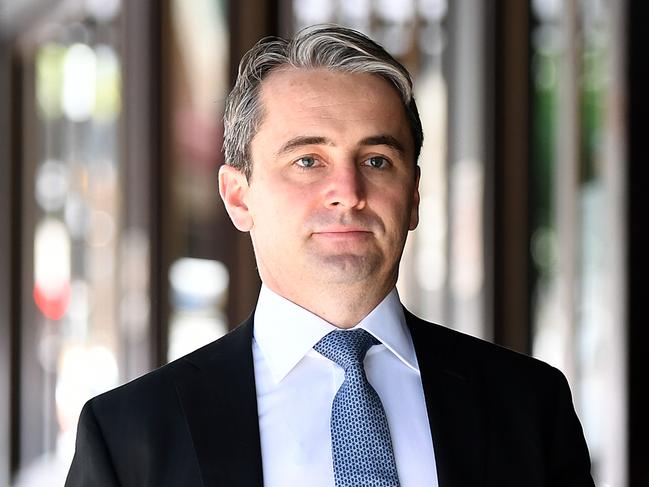 Commonwealth Bank chief Matt Comyn leaves the royal commission. Picture: AAP