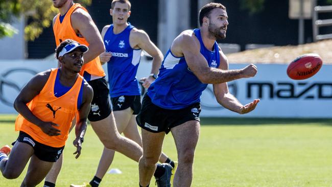 North Melbourne will be hoping Logue can become an integral part of their back six. Picture: Jake Nowakowski