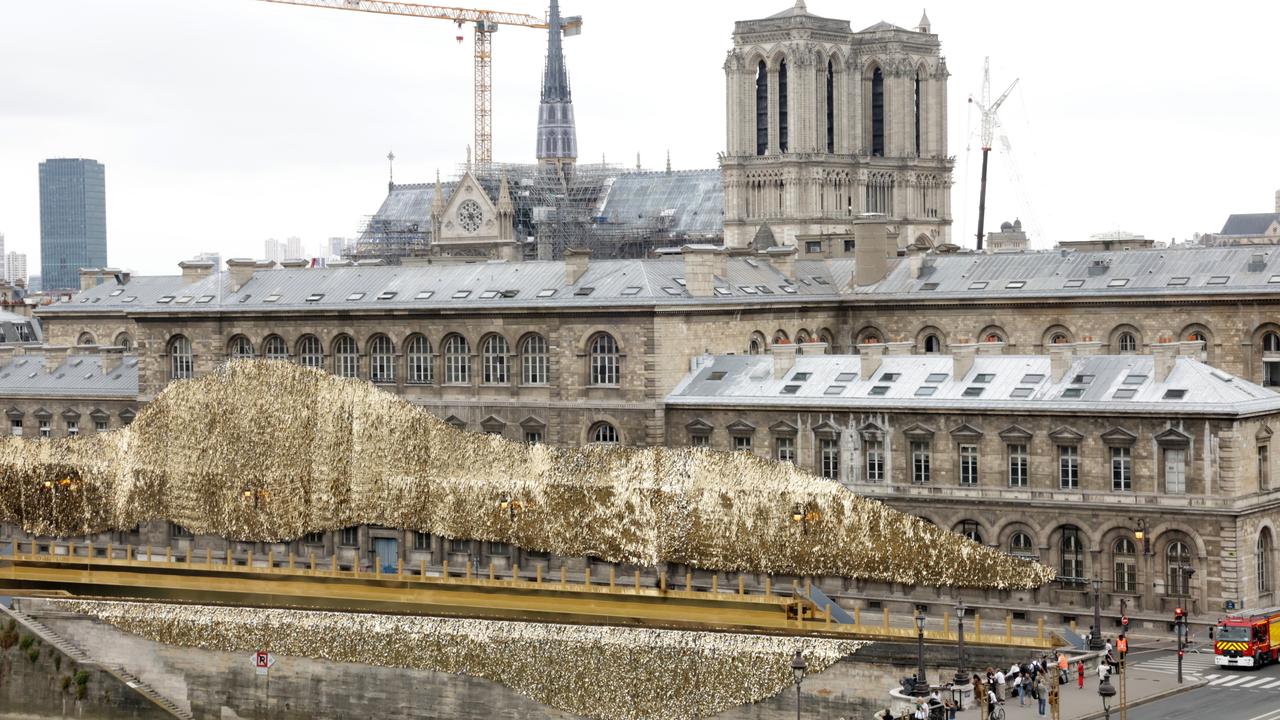 The magnificent Notre-Dame Cathedral was front and centre during the opening ceremony. Picture: Zhang Yuwei/POOL/Getty Images