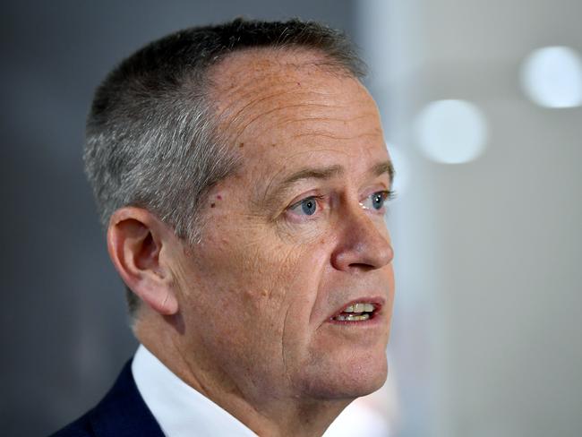 Leader of the Opposition Bill Shorten speaks to the media in Sydney, Saturday, October 13, 2018. (AAP Image/Joel Carrett) NO ARCHIVING