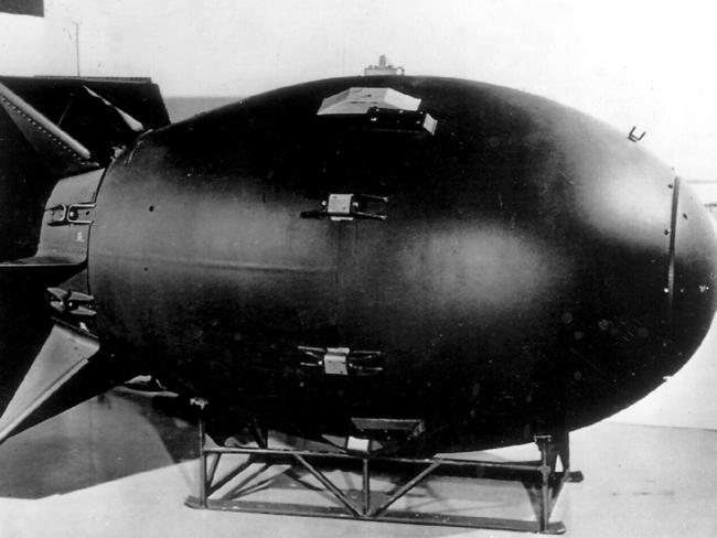 Atomic bomb ‘Fat Man’, which was dropped on the Japanese city of Nagasaki, ending World War Two. Picture: Supplied