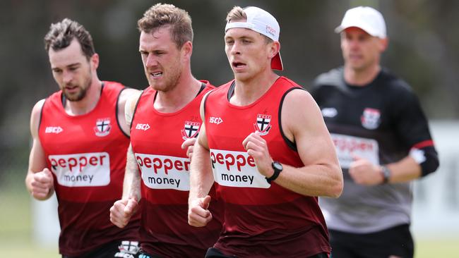 Seb Ross and Tim Membery at training. Pic: Michael Klein