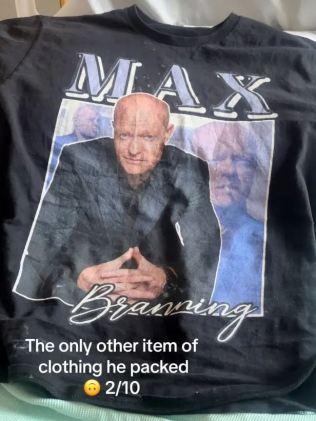 The Max Branning T-shirt was clearly vital for her birth. Picture: TikTok/@livnightingale4