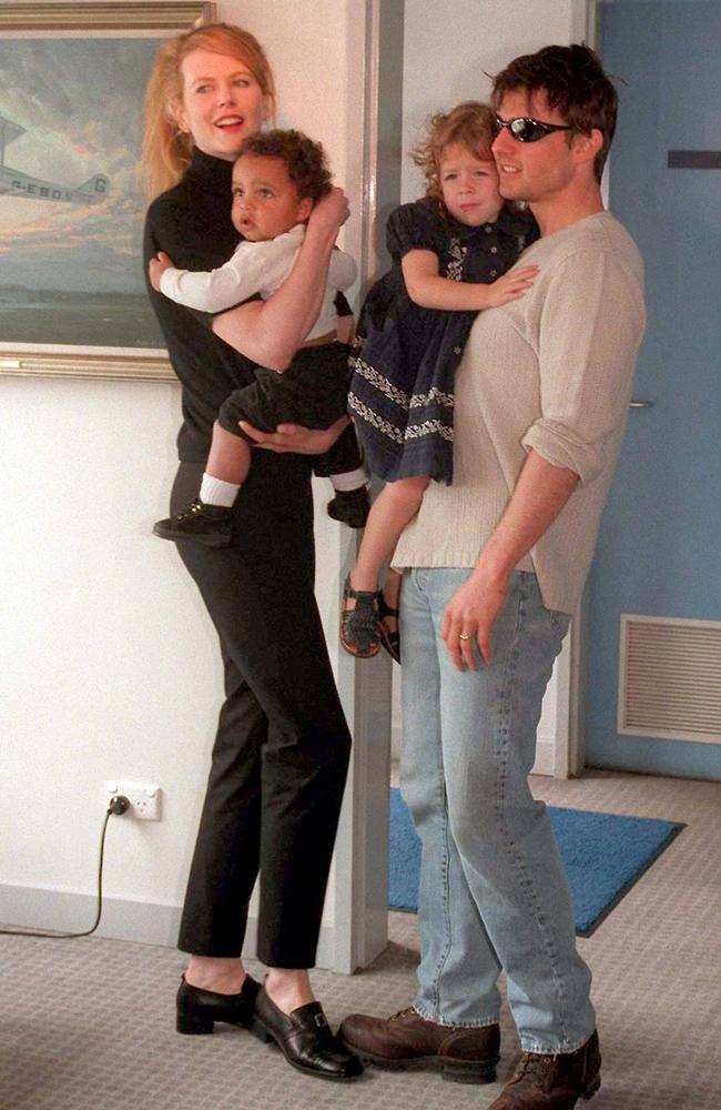 The actors introduced their children Connor and Isabella to the media in 1996. Picture: Getty.