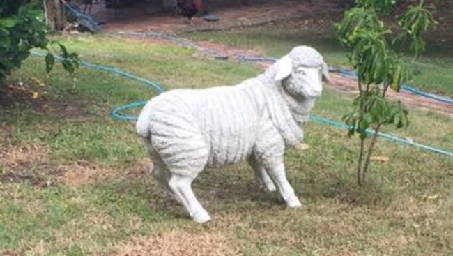 The fibreglass sheep stolen from a Bellbowrie property.