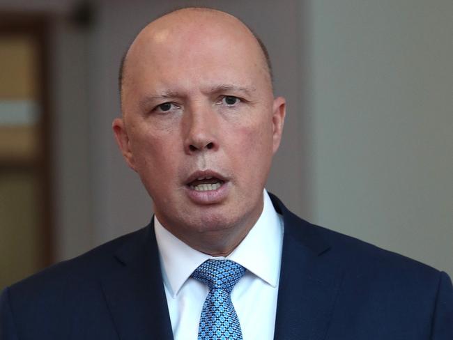 Minister for Home Affairs Peter Dutton at Parliament House in Canberra. Picture: Kym Smith