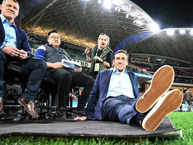 Andrew Johns works as a commentator during State of Origin games. Credit: NRL Images.