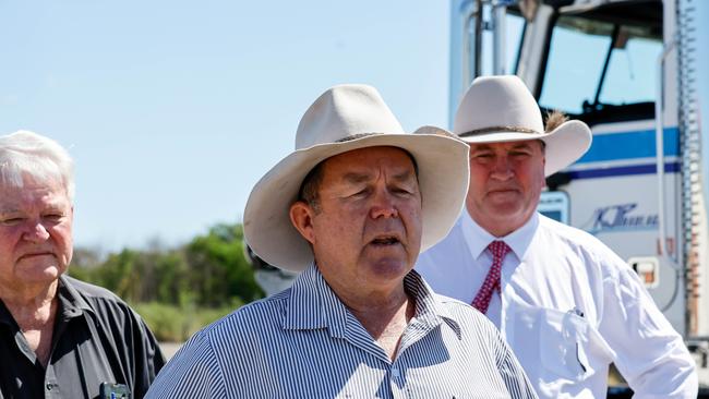 Mr Boyce on the campaign trial with Barnaby Joyce. Picture: DPMO