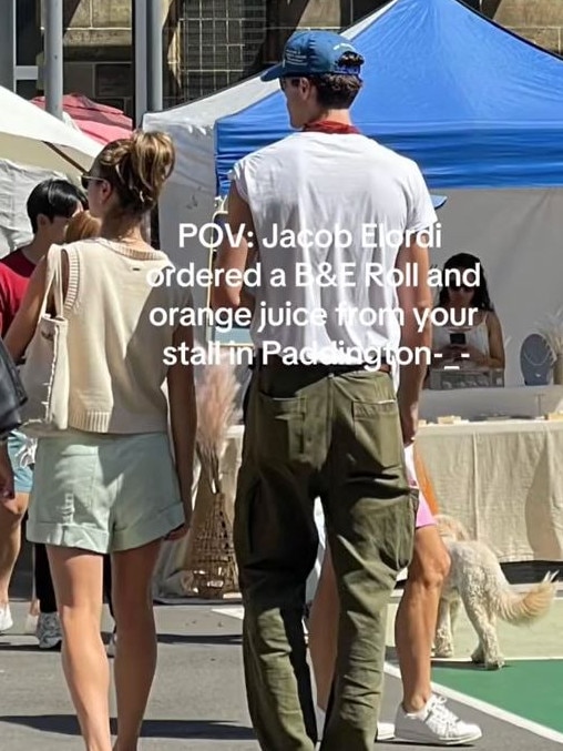 The Aussie actor was seen at Paddington Markets in Sydney. Picture: TikTok