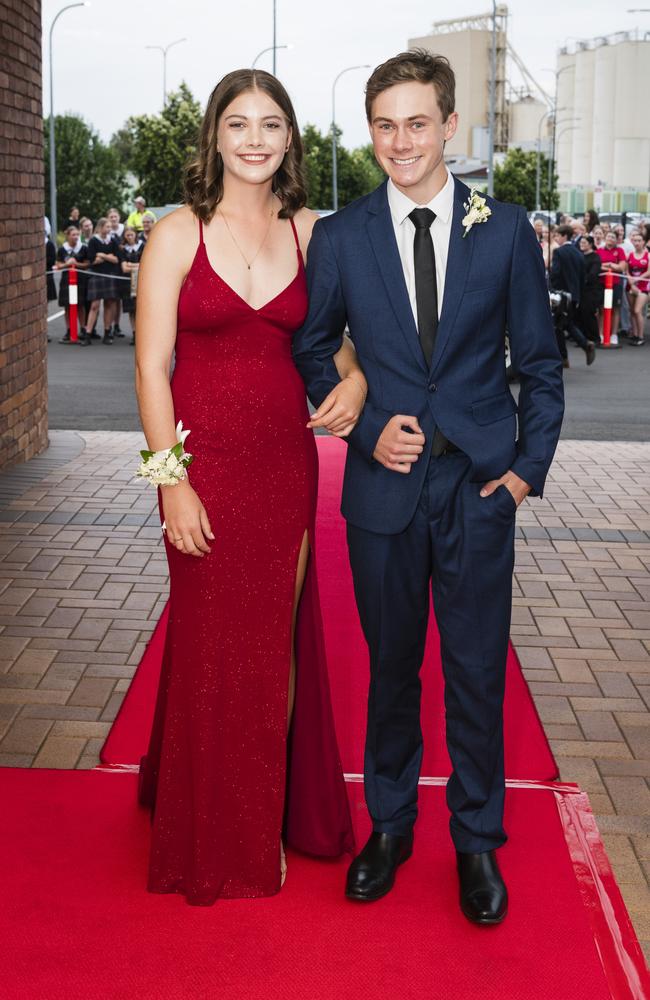 Laura Patterson and Sam Gladwin at Toowoomba Grammar School formal at Rumours International, Wednesday, November 15, 2023. Picture: Kevin Farmer