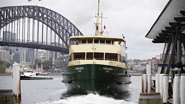 Near empty Manly Ferry leaving Circular Quay. Picture: Adam Yip