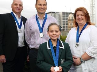 Pride of Australia Awards on level 5. Pictured is Pride of Australia winner  Harriette Rogers, 9yrs, with fellow winners Brett Partington, Steven Cameron, and Rachael Zaltron.  Picture: DYLAN COKER