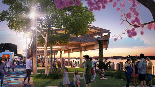 Concept drawings for the Mackay waterfront riverside revitalisation along the Pioneer River.