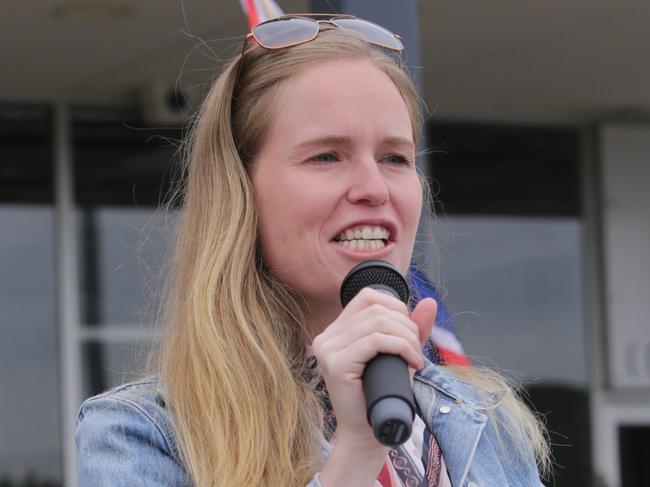 MELBOURNE, AUSTRALIA - NewsWire Photos February 27th, 2021: Anti Vaxxer protest outside Greg Hunts electoral office in Somerville. Monica SmitPicture: NCA NewsWire / Wayne Taylor