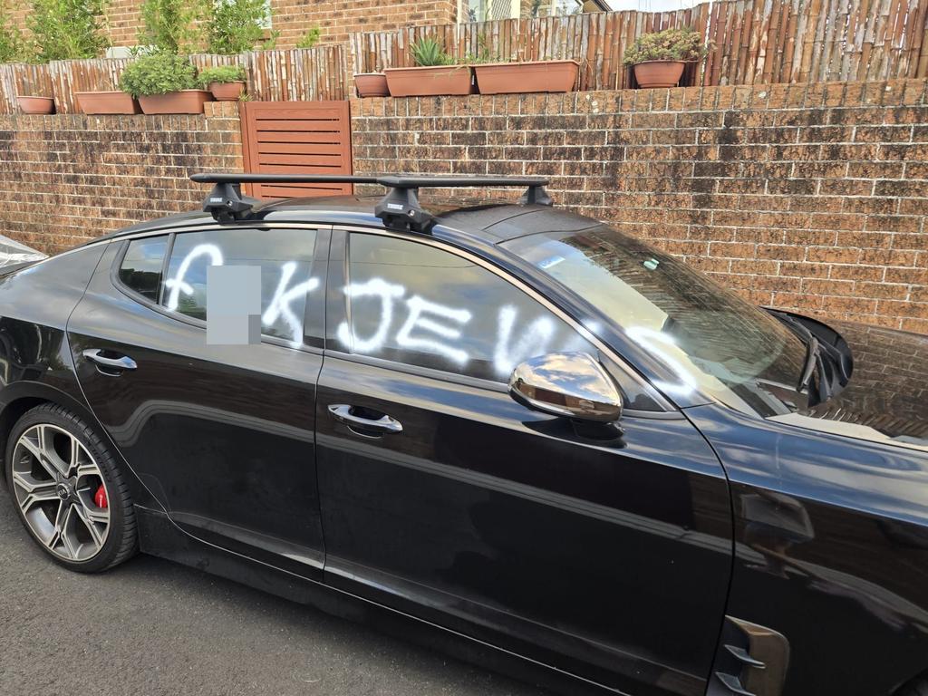 , Anti-semitic graffiti sprayed on See Lane in Kingsford this week. Picture: Supplied.,