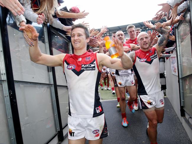 Jack Grimes and Nathan Jones led the Demons in 2014. Picture: Colleen Petch