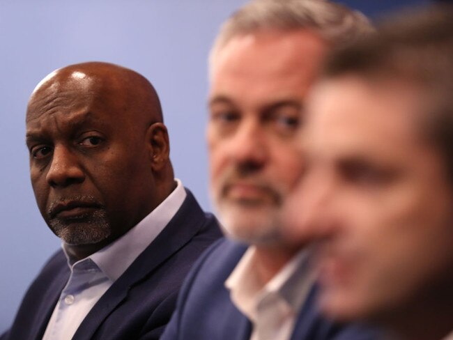 MELBOURNE, AUSTRALIA - DECEMBER 12: Kangaroos CEO, Ben Amarfio, looks on during a North Melbourne Kangaroos AFL media opportunity at Arden Street Ground on December 12, 2019 in Melbourne, Australia. (Photo by Robert Cianflone/Getty Images)