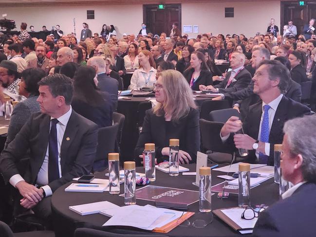 Brad Battin (left) and Nick Reece (right) shared a table at the M2050 Summit. Picture: Jordan McCarthy
