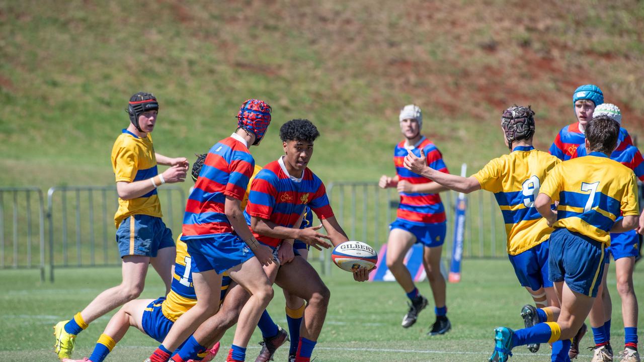 Downlands 15A vs TGS 15A. 2024 O'Callaghan Cup day at Downlands College. Photo by Nev Madsen