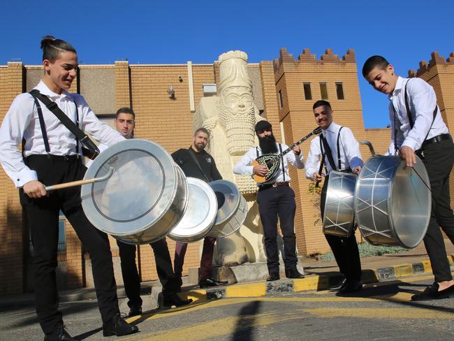 The Assur Kings are a new drumming group showcasing Assyrian culture. Picture: Joe Murphy