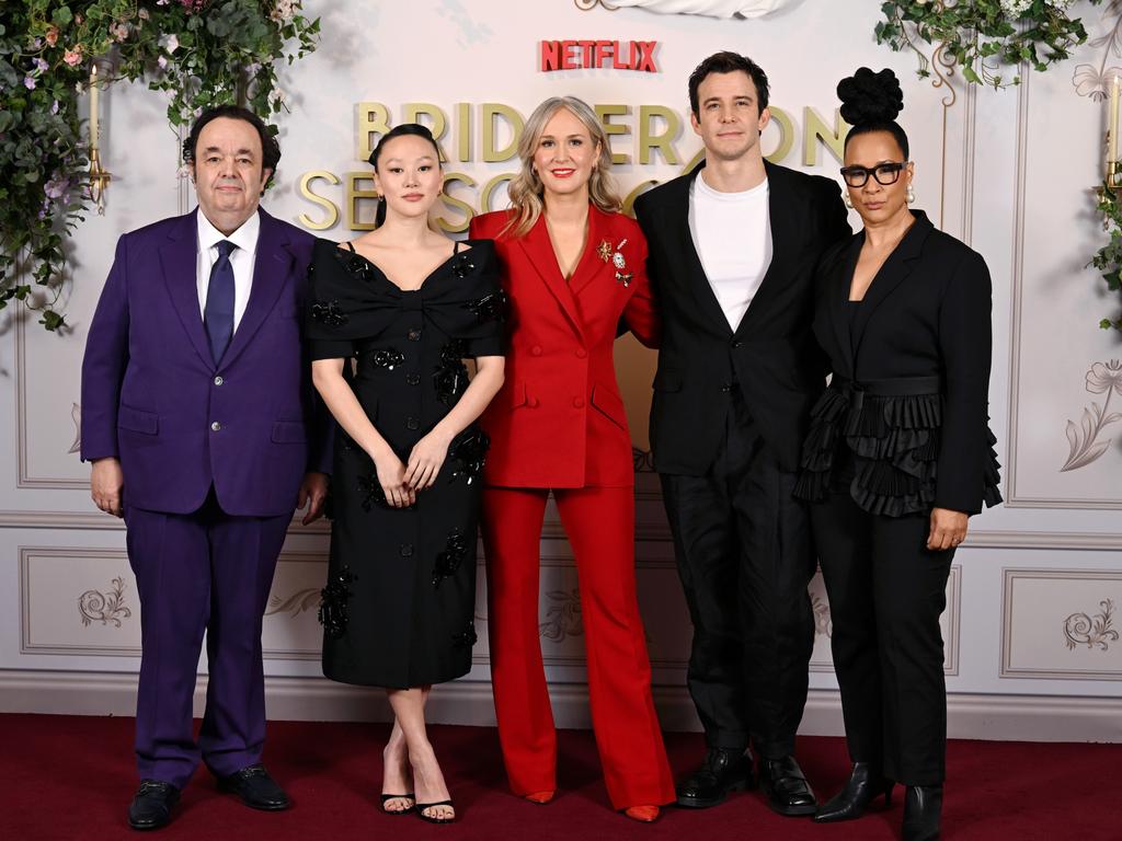 Hugh Sachs, Yerin Ha, Jess Brownell, Luke Thompson and Golda Rosheuvel at the Q&amp;A event on February 14 in London. Picture: Jeff Spicer/Getty Images