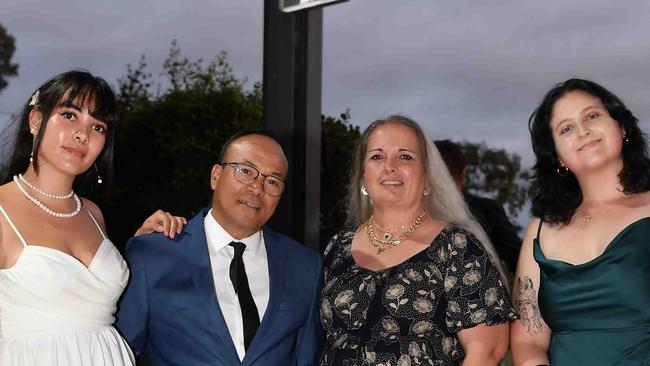 Emmara, Milo, Bronwyn Mendoza and Kiara Grabbe at the Fraser Coast Business &amp; Tourism Awards in Maryborough. Picture: Patrick Woods.