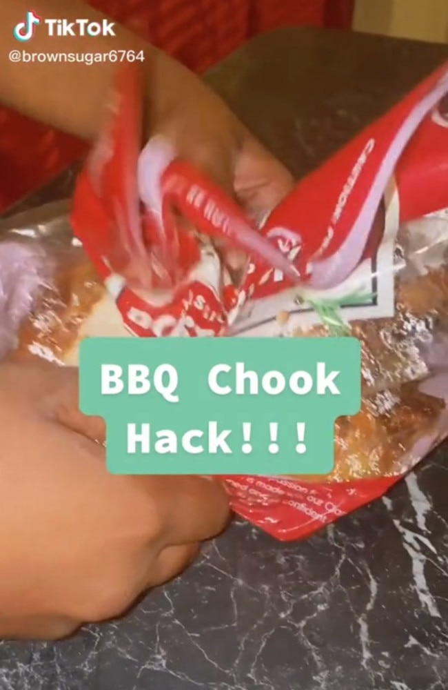 A Queensland woman has left many in shock over her timesaving Coles chook hack. Picture: TikTok/brownsugar6764