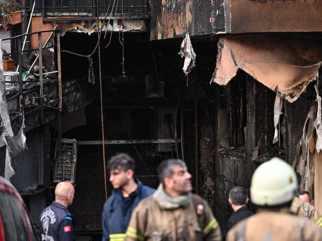 The blaze had broken out during construction work in the first and second floors below ground, which housed a nightclub, governor Davut Gul told reporters. Picture: AFP