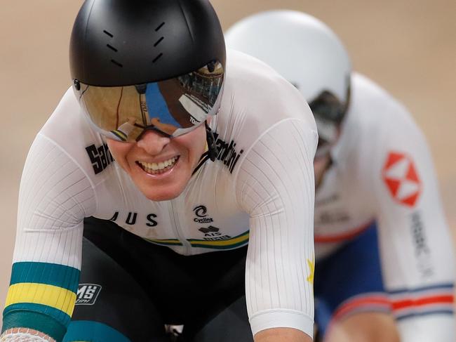 Australia's Cameron Meyer competes in the men's omnium elimination race and points race at the UCI track cycling World Championship at the velodrome in Berlin on February 29, 2020. (Photo by Odd ANDERSEN / AFP)